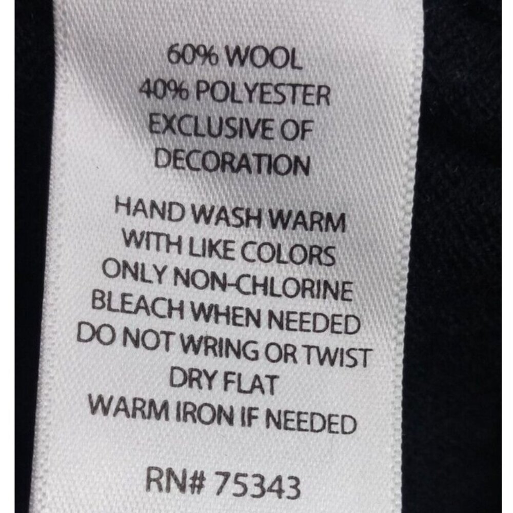 Harrison Davis Sweater Mens Medium Black Top With Faux Suede Trim poly wool - Picture 12 of 14
